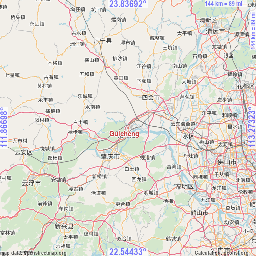 Guicheng on map