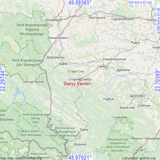 Staryy Sambir on map