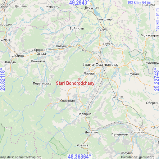 Stari Bohorodchany on map