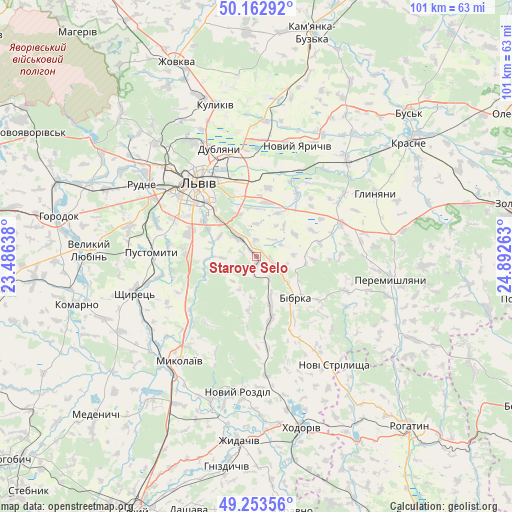 Staroye Selo on map