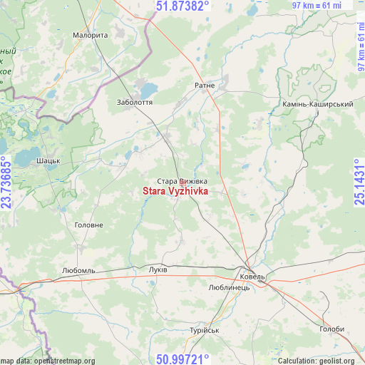 Stara Vyzhivka on map