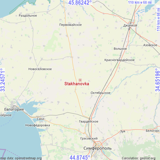 Stakhanovka on map