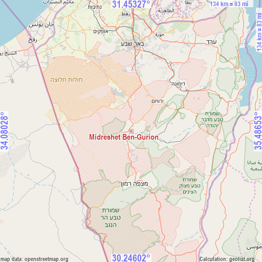 Midreshet Ben-Gurion on map