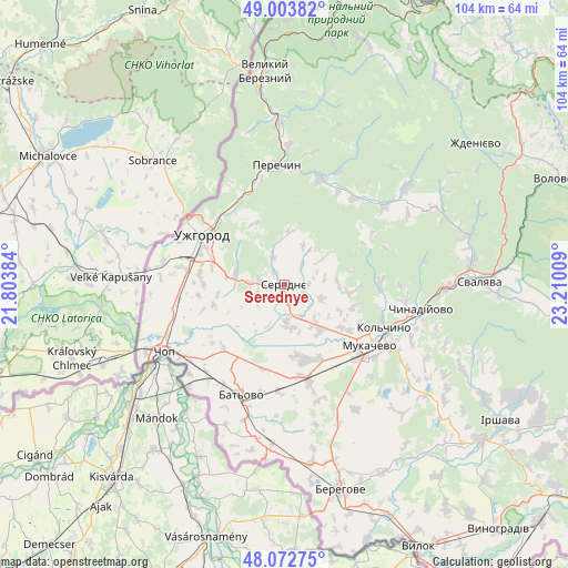 Serednye on map