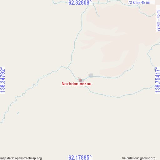 Nezhdaninskoe on map