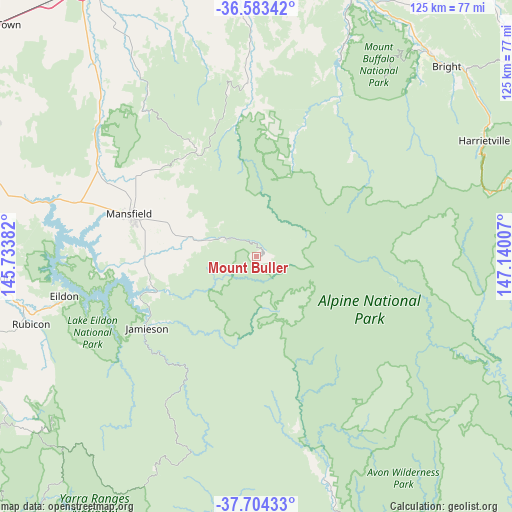 Mount Buller on map