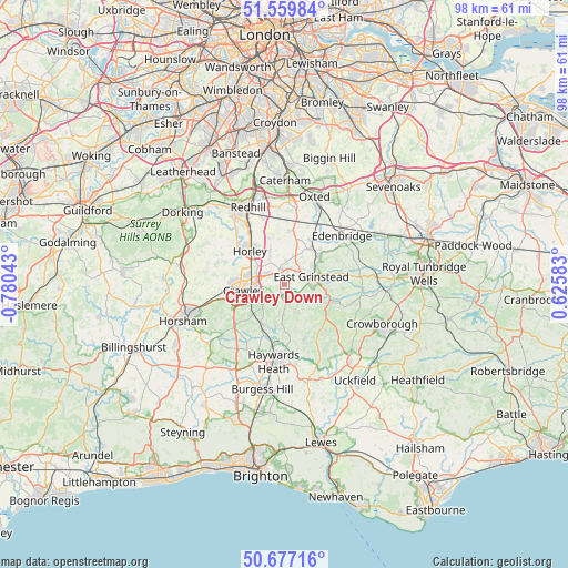 Crawley Down on map