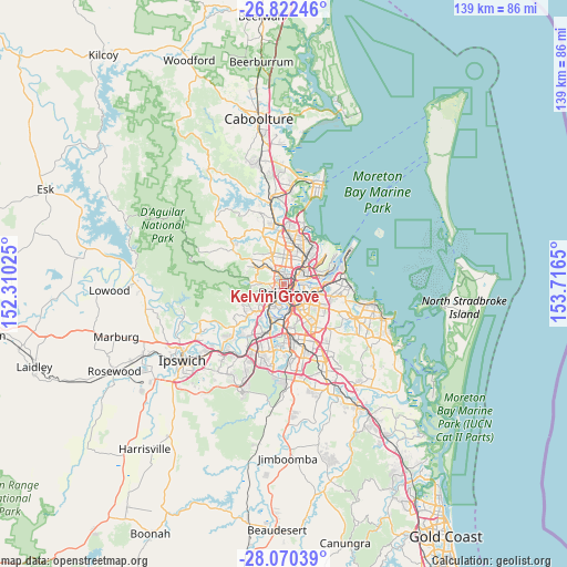 Kelvin Grove on map
