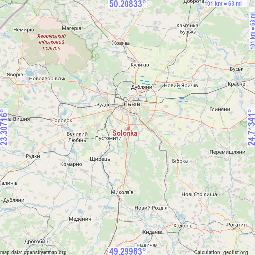 Solonka on map