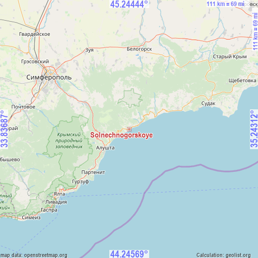 Solnechnogorskoye on map