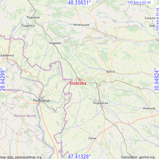 Slobidka on map