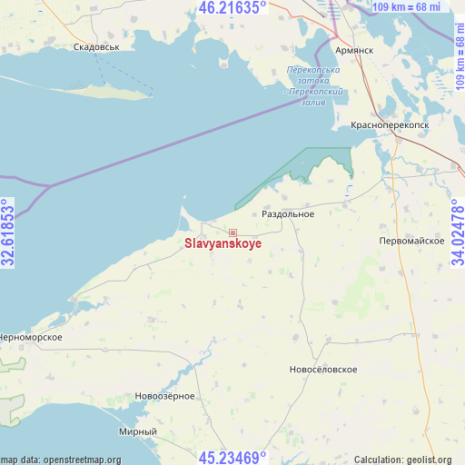 Slavyanskoye on map