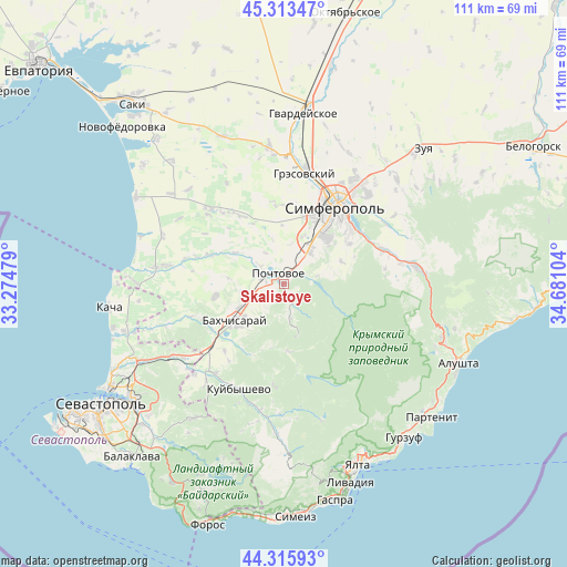 Skalistoye on map