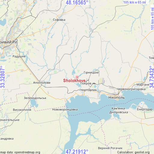 Sholokhove on map