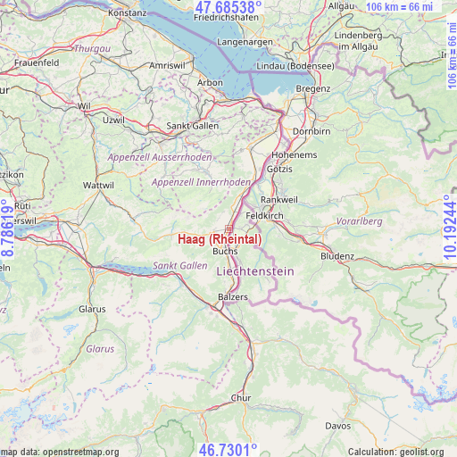 Haag (Rheintal) on map