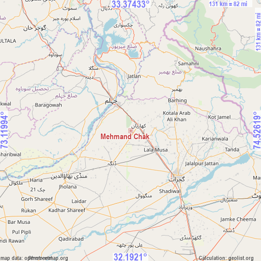 Mehmand Chak on map