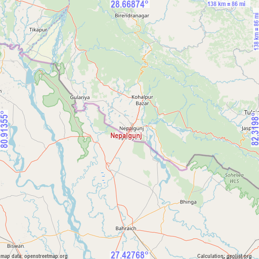 Nepalgunj on map