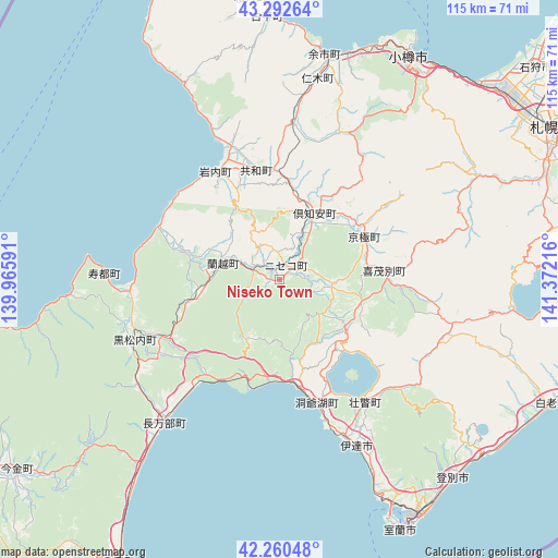 Niseko Town on map