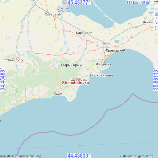 Shchebetovka on map