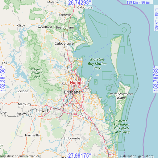 Nudgee on map