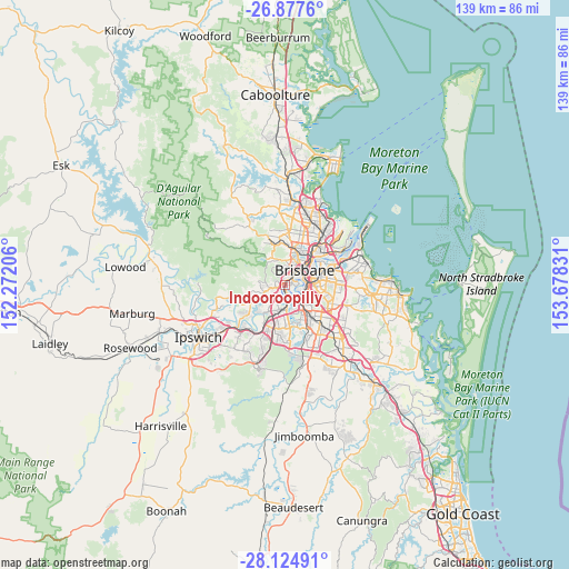Indooroopilly on map