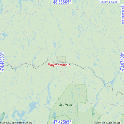 Weymontachie on map