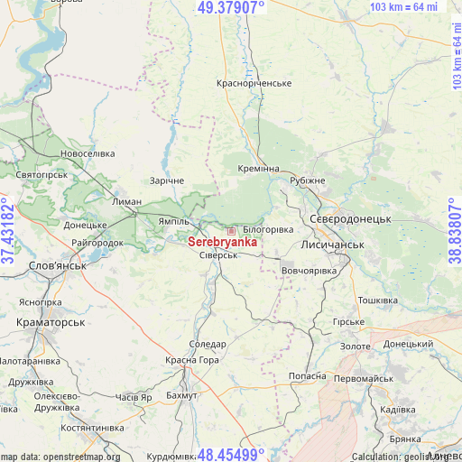 Serebryanka on map