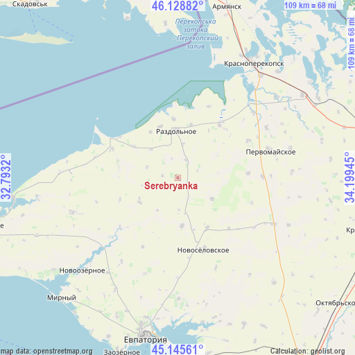 Serebryanka on map