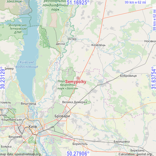 Semypolky on map