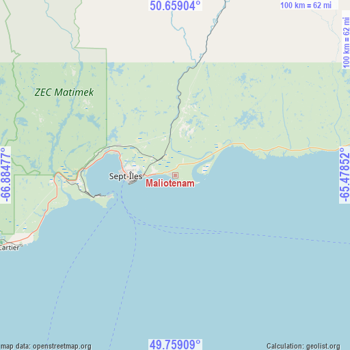 Maliotenam on map