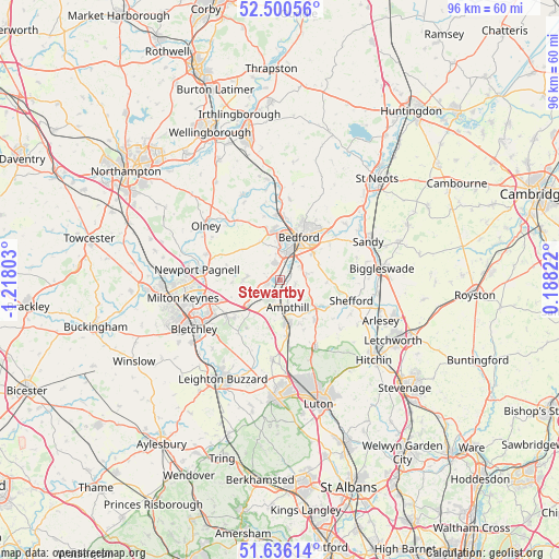 Stewartby on map