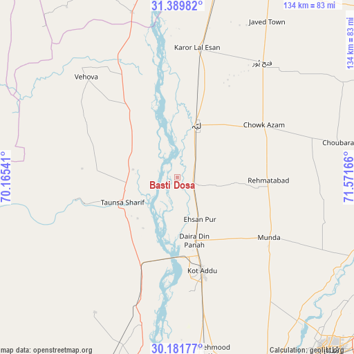 Basti Dosa on map