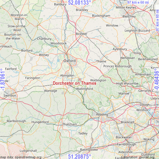 Dorchester on Thames on map