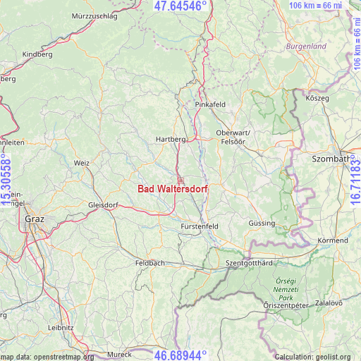 Bad Waltersdorf on map