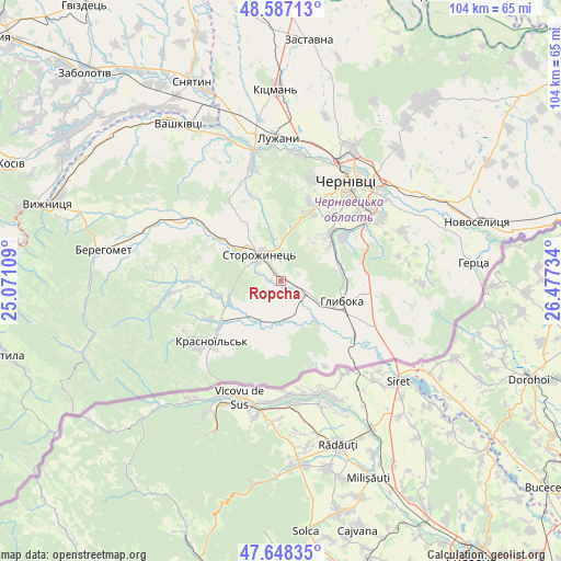 Ropcha on map