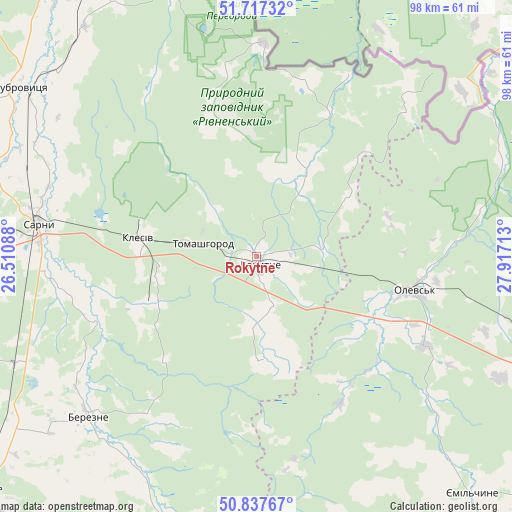 Rokytne on map