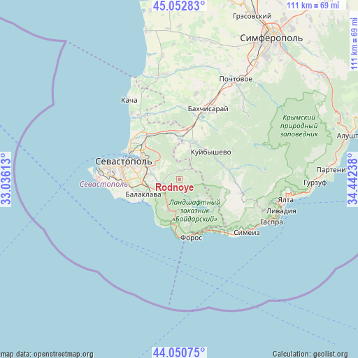 Rodnoye on map