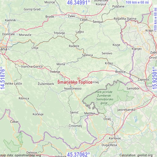 Šmarješke Toplice on map