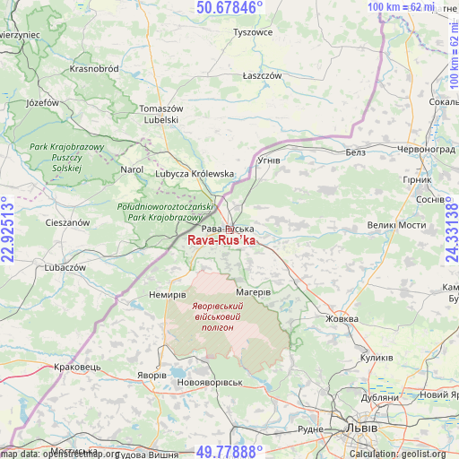 Rava-Rus’ka on map