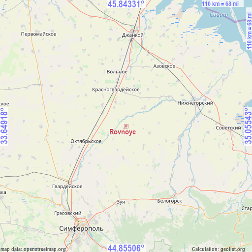 Rovnoye on map