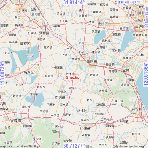 Shezhu on map