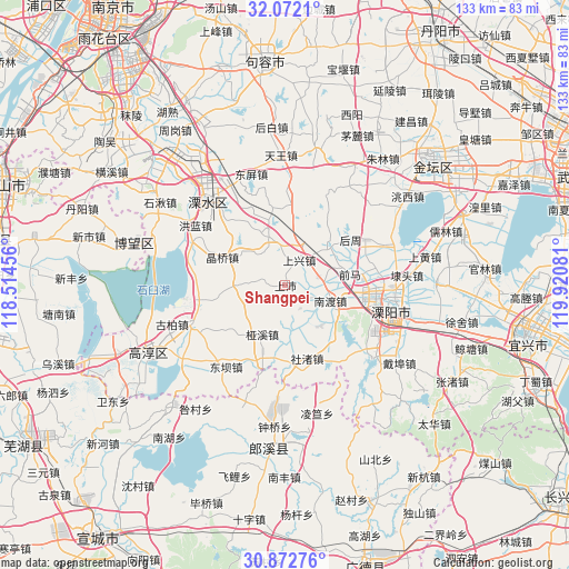 Shangpei on map