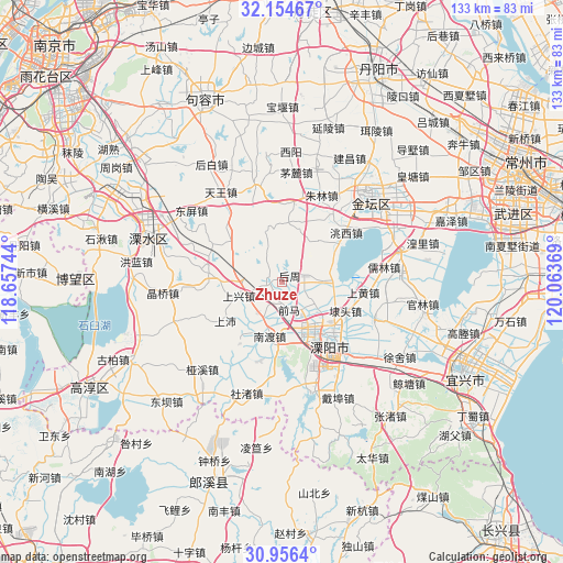 Zhuze on map