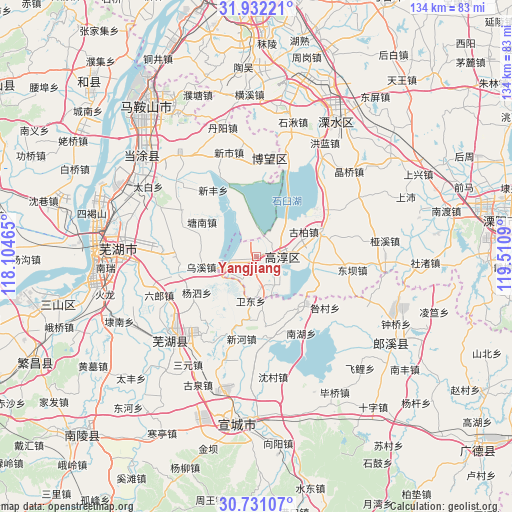 Yangjiang on map