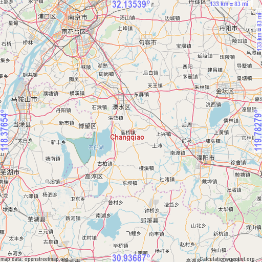 Changqiao on map