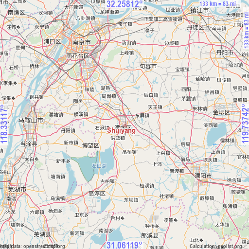 Shuiyang on map