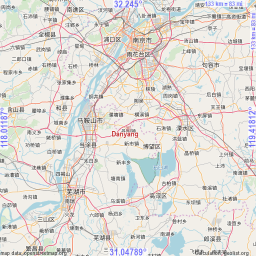 Danyang on map