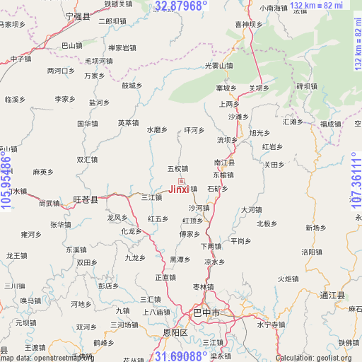 Jinxi on map