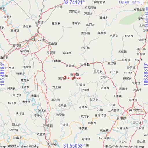 Zhanghua on map