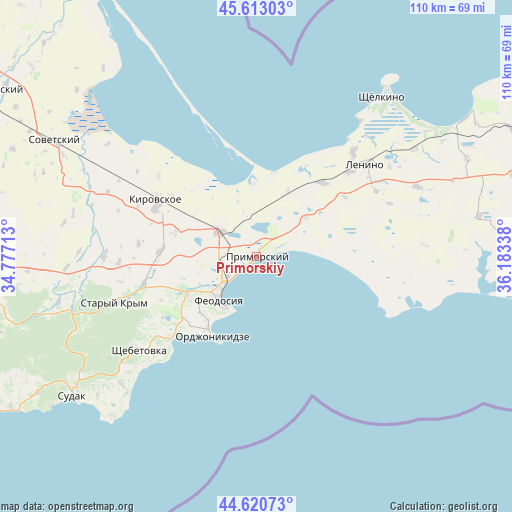 Primorskiy on map